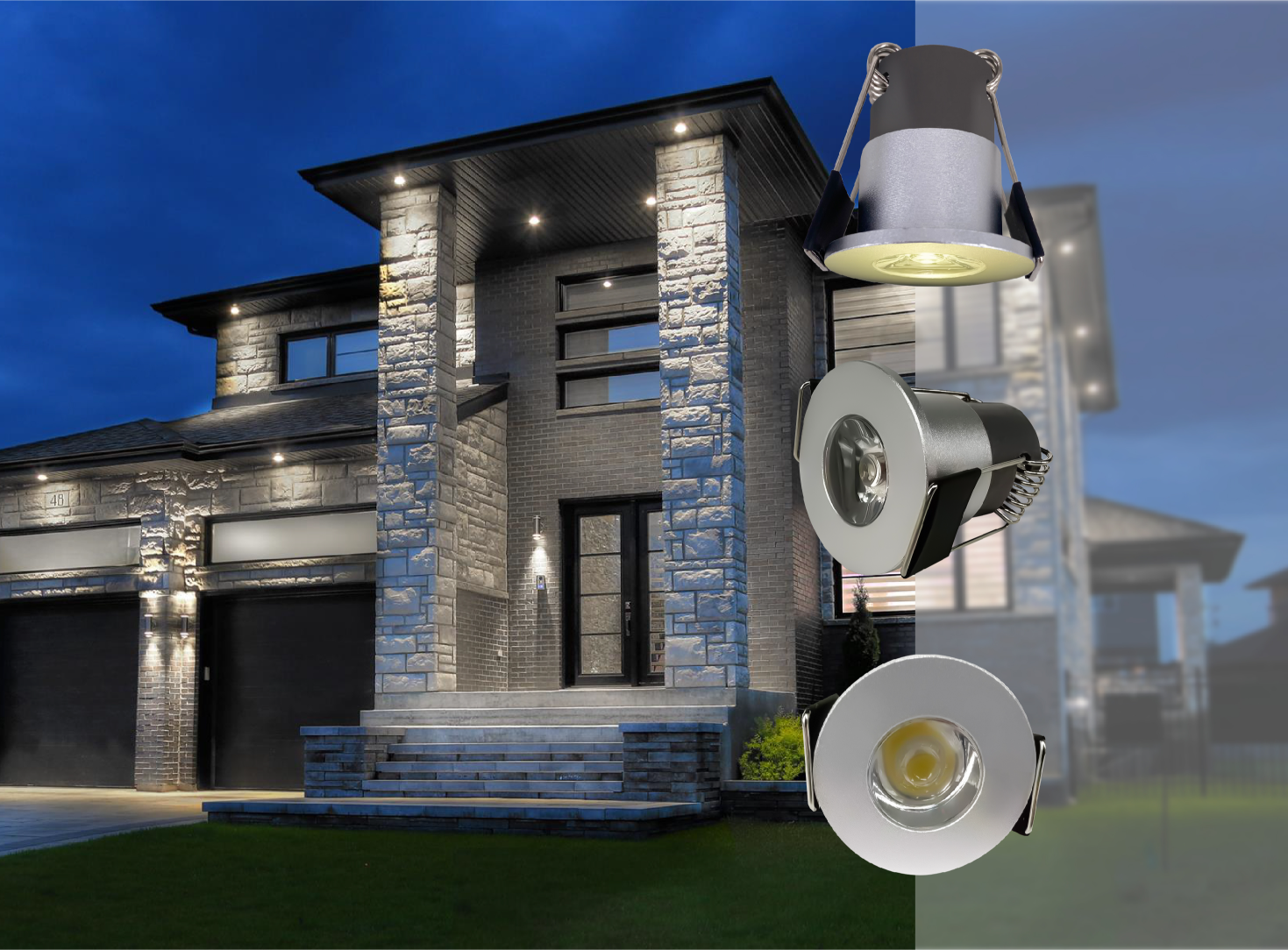 Application DIAMOND OUTDOOR SOFFIT LIGHTS (OUTDOOR LED EAV LIGHTS)